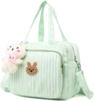 Lushandy Baby Diaper Bag Tote, Cute Mommy Nappy Crossbody Travel Tote, Multifunction Storage Bag