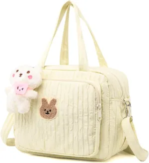 Lushandy Baby Diaper Bag Tote, Cute Mommy Nappy Crossbody Travel Tote, Multifunction Storage Bag