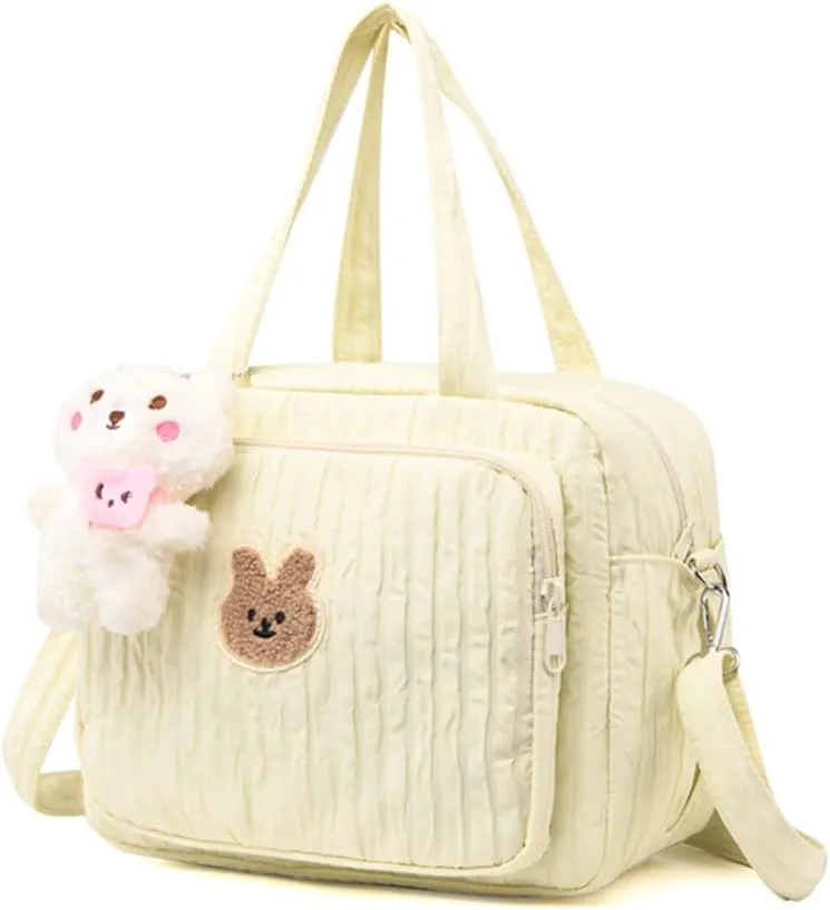 Lushandy Baby Diaper Bag Tote, Cute Mommy Nappy Crossbody Travel Tote, Multifunction Storage Bag