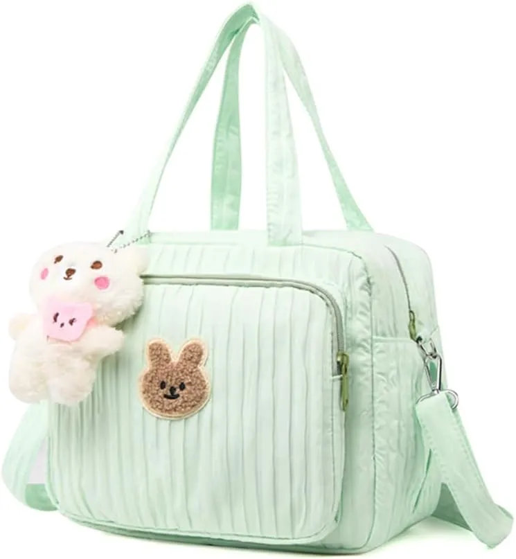 Lushandy Baby Diaper Bag Tote, Cute Mommy Nappy Crossbody Travel Tote, Multifunction Storage Bag