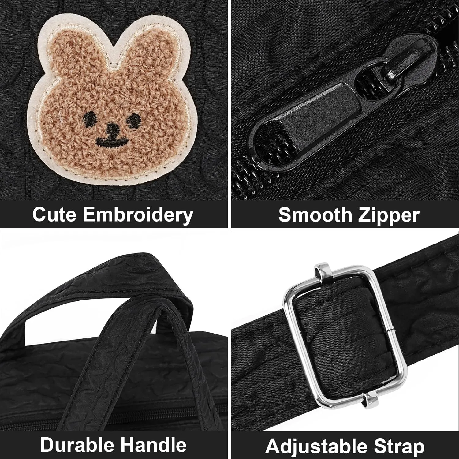 Lushandy Baby Diaper Bag Tote, Cute Mommy Nappy Crossbody Travel Tote, Multifunction Storage Bag