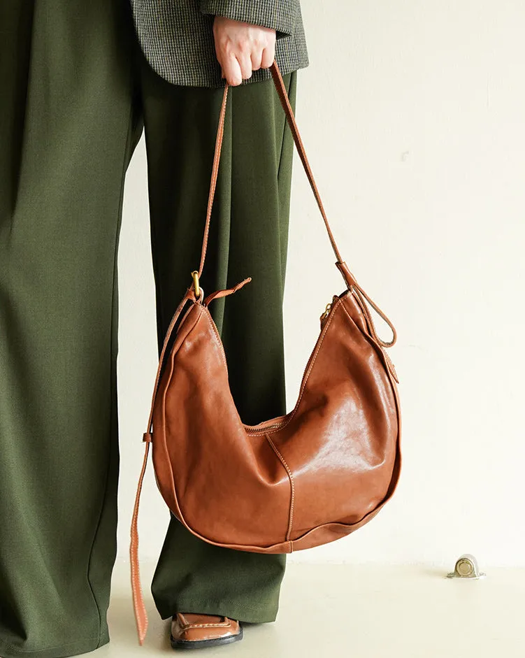LuxeEase Leather Hobo