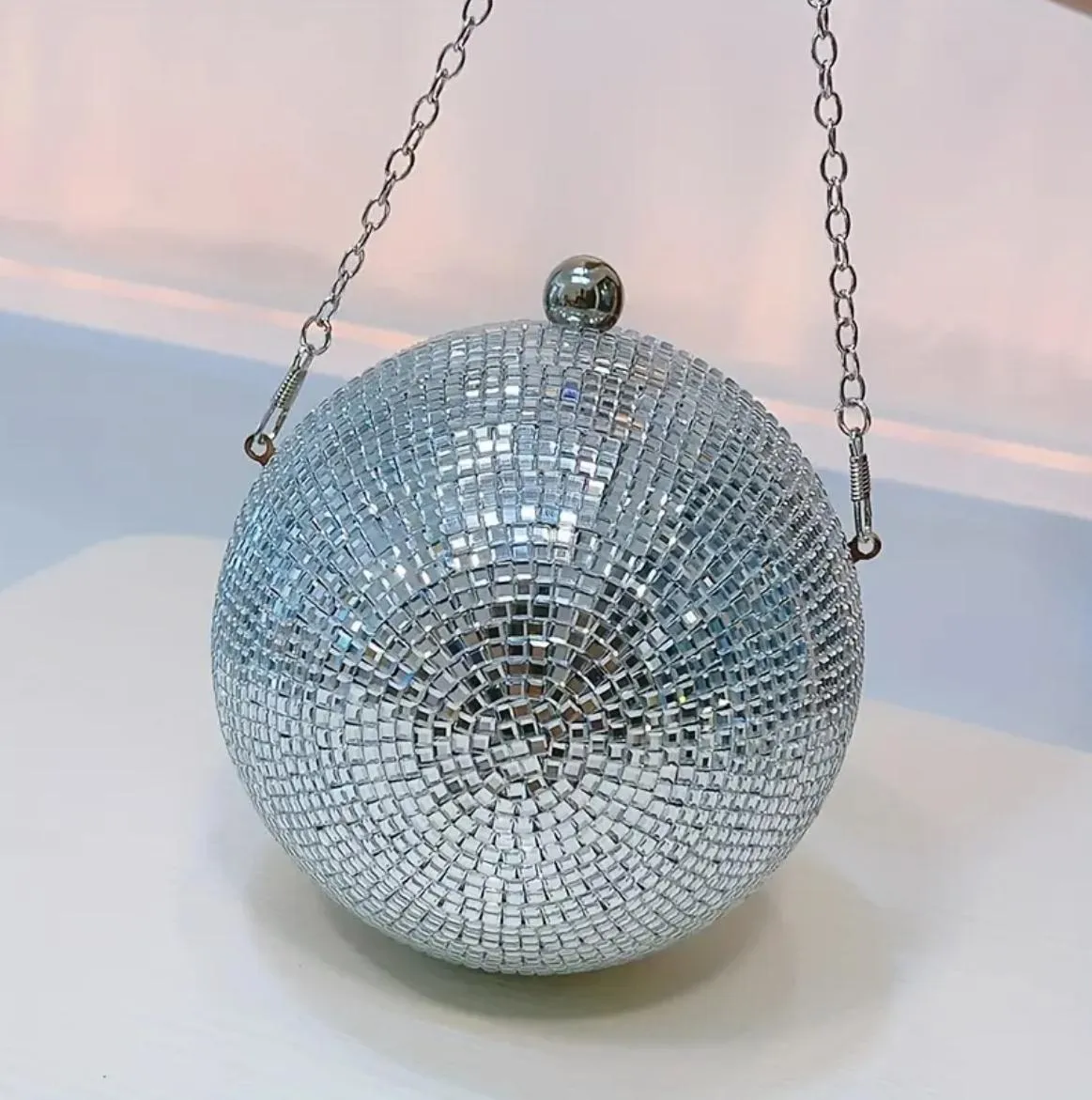 Luxury Glitter Round Clutch