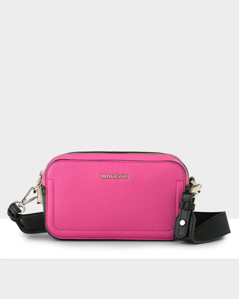 Maddie Double Zip Camera Crossbody Bag   Monogram Bag Strap