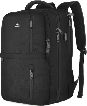 MATEIN Carry on Backpack, Large 40L Flight Approved Travel Backpack with USB Port, TSA Personal Item Travel Bag fits 17" Laptop, Water Resistant Luggage Overnight Weekender Bag for Men & Women, Black