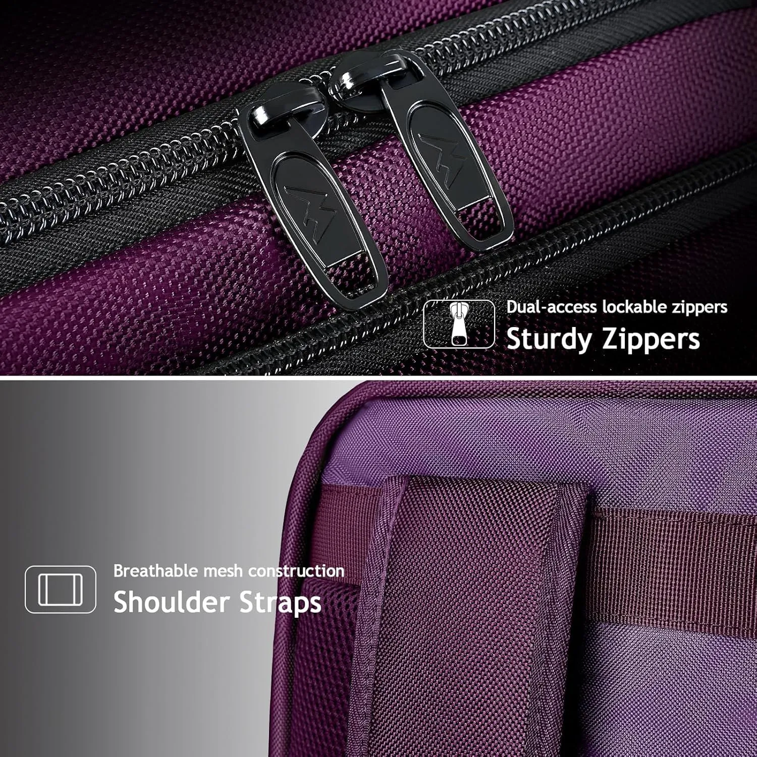 MATEIN Travel Backpack for Women, Extra Large 40L Carry on Backpack with USB Charge Port, Water Resistant College Bag Computer Bag Gifts for Women & Men Fits 17.3 Inch Laptop, Purple