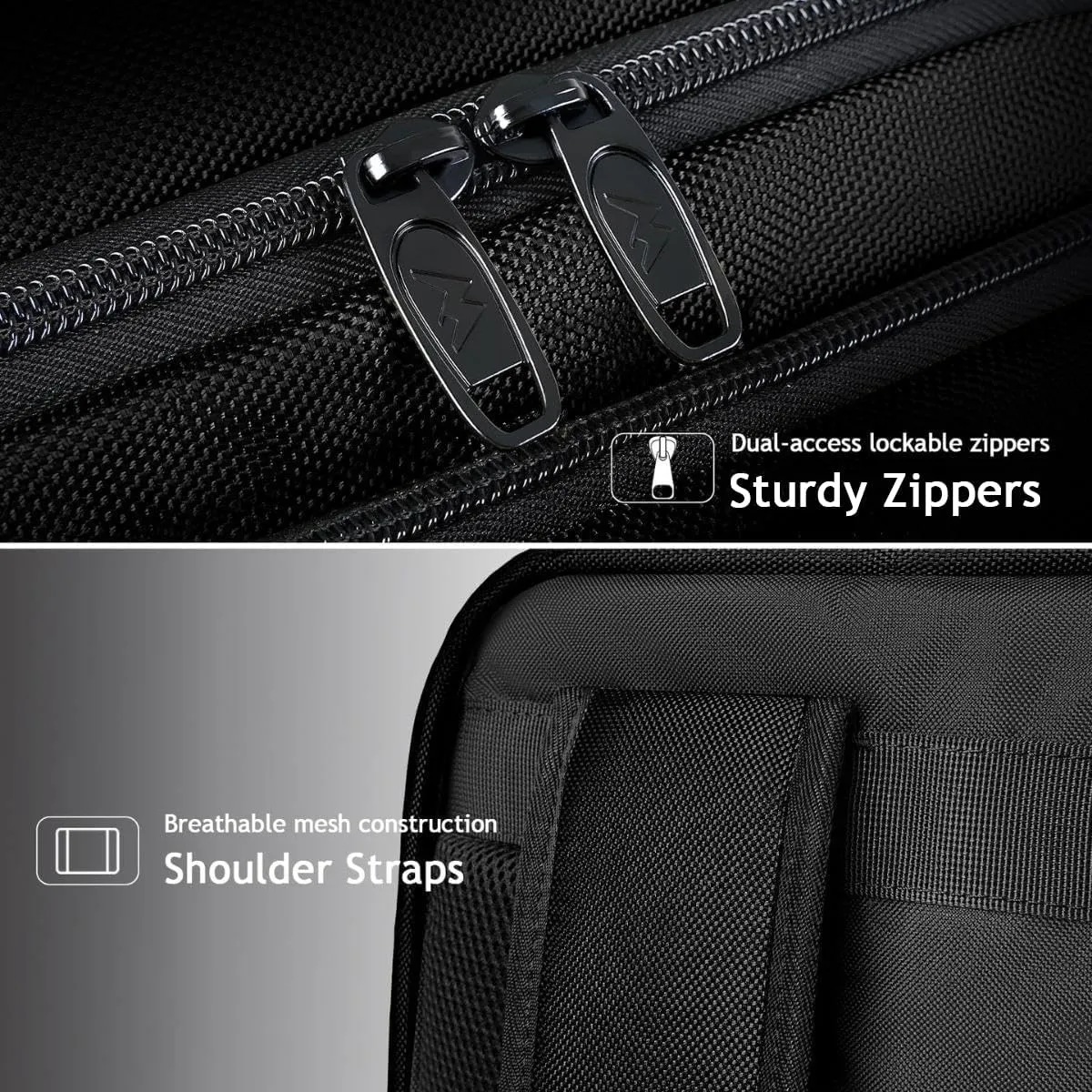 MATEIN Travel Laptop Backpack, Flight Approved Carry on Backpack with USB Port & Shoe Compartment, Large Personal Item Bag Fits 15.6 inch Laptop, Water Resistant Luggage Overnight Weekender Bag, Black