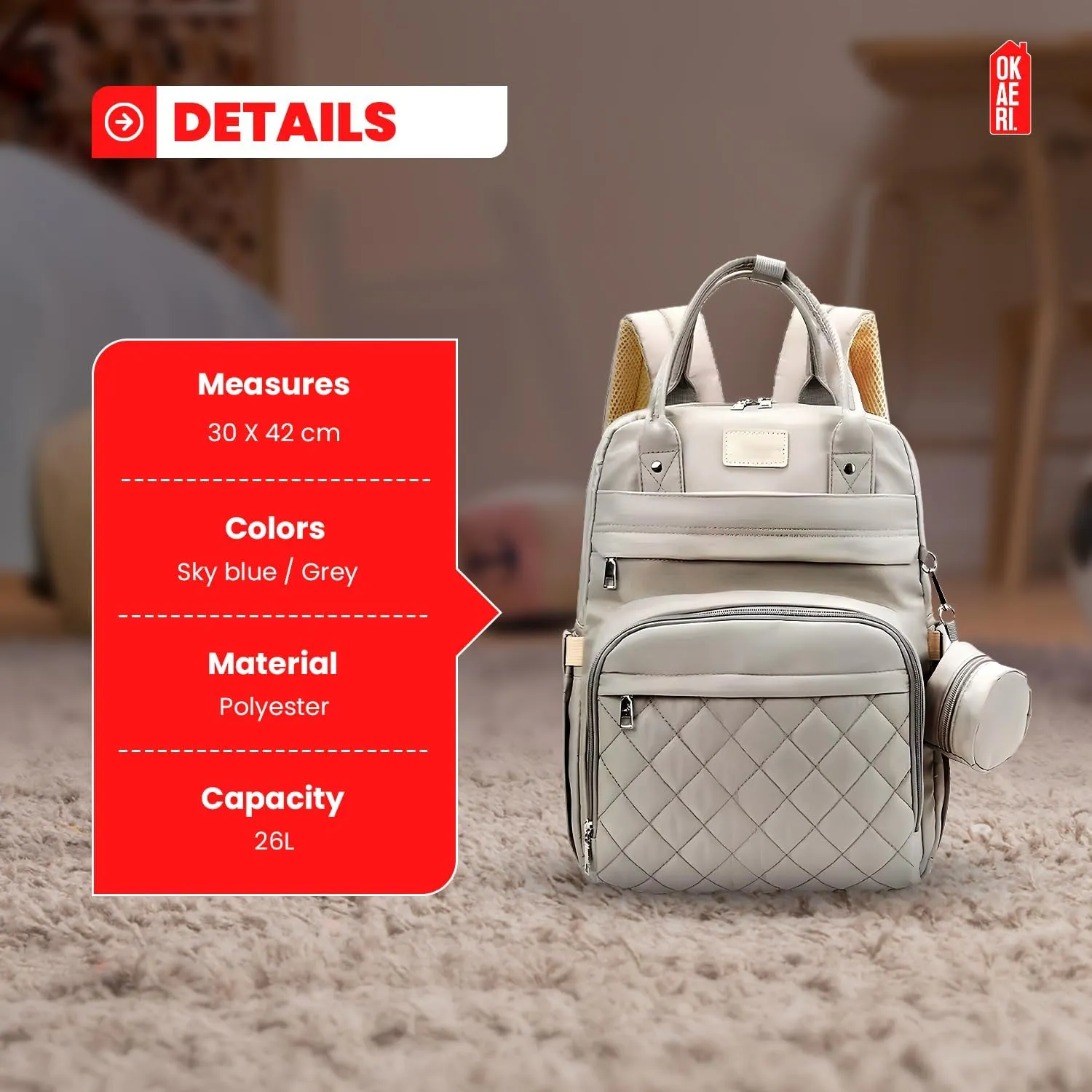 Maternal Diaper Backpack Maternity Multipurpose Baby Bag portable crib Waterproof 4 in 1 Multi-pocket Resistant Large Capacity Convertible Changing Pad Unisex essentials Stroller Straps Pacifier Case