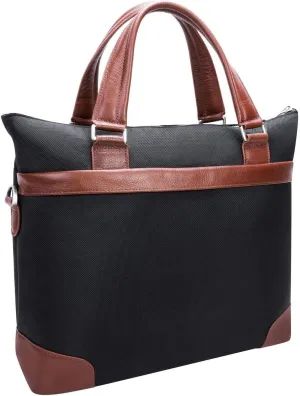 McKlein 15" Nylon, Two-Tone, Laptop & Tablet Briefcase- EASTWARD- Black