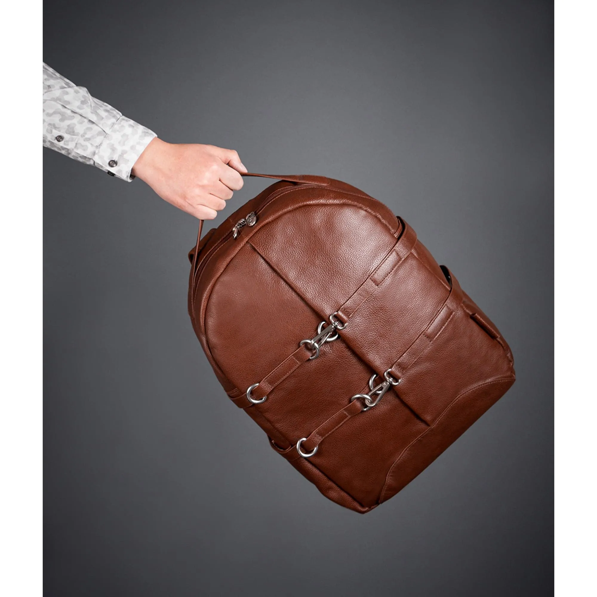 McKlein U Series Oakland 15" Business Casual Laptop and Tablet Leather Backpack