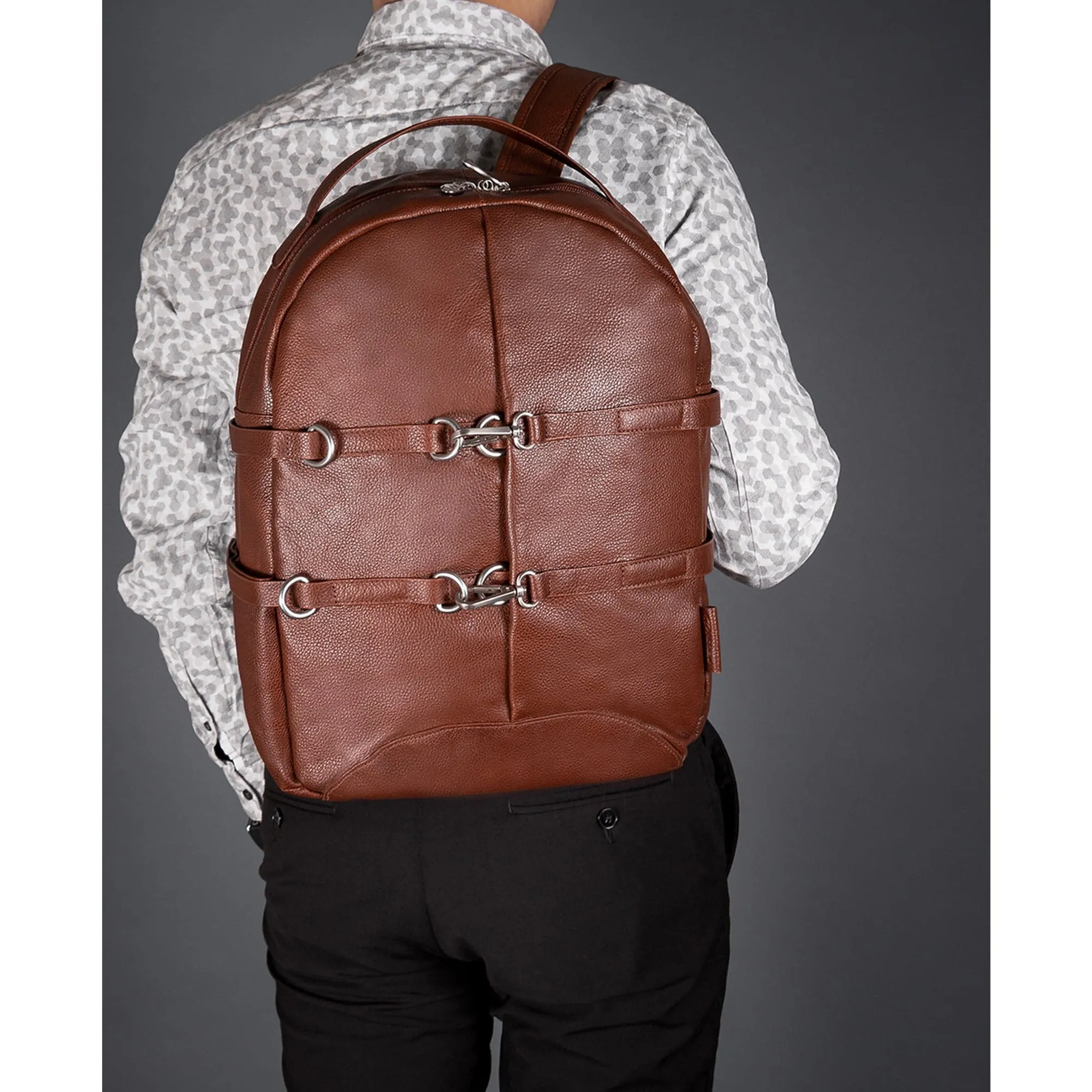 McKlein U Series Oakland 15" Business Casual Laptop and Tablet Leather Backpack