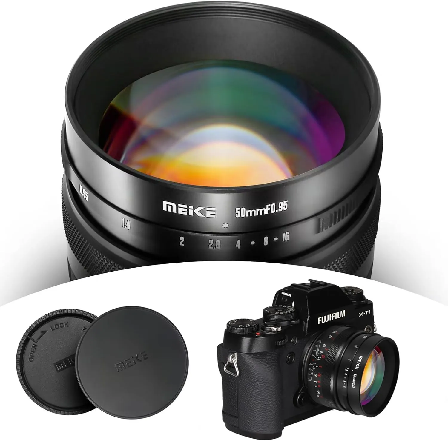 Meike 50mm F0.95 Large Aperture Wide Angle Lens Manual Focus Lens Compatible with Fujifilm X Mount Mirrorless Camera X-T3 X-H1 X-Pro2 X-E3 X-T1 X-T2 X-T4 X-T10 X-T20 X-T200 X-A2 X-E2 X-E1 X30 X70