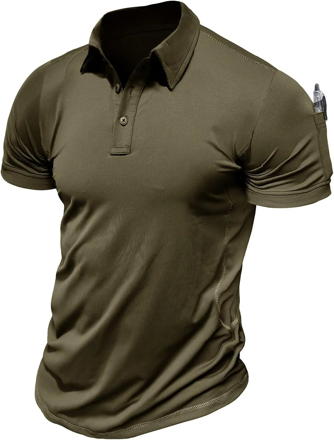 Men Business Casual Polo Shirt Short Sleeve Button Collar Shirt Blouse Summer Stylish Classic Golf Shirt