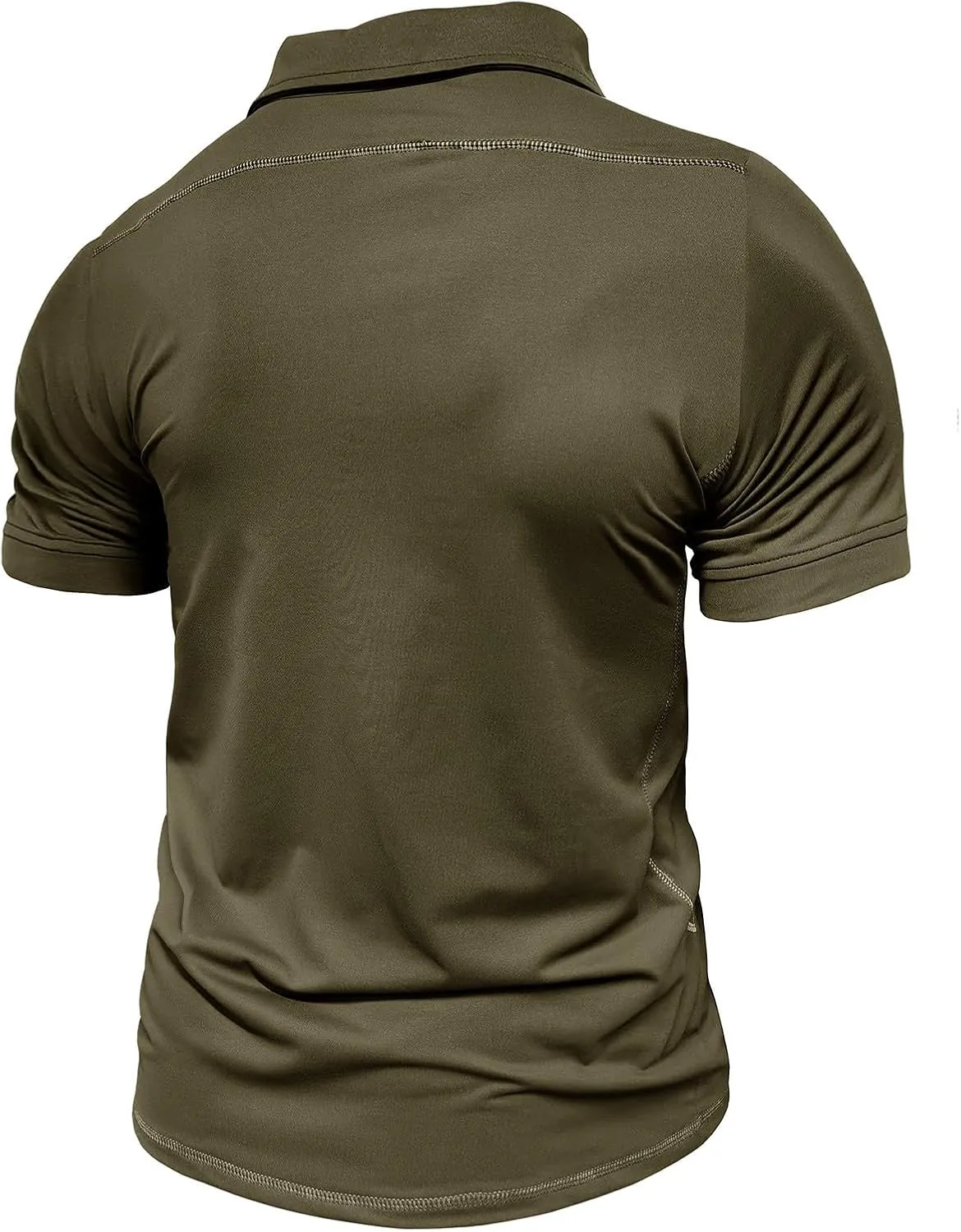 Men Business Casual Polo Shirt Short Sleeve Button Collar Shirt Blouse Summer Stylish Classic Golf Shirt