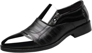 Men PU Leather Oxford Dress Shoes Low Top Classic Formal Business Wedding Comfortable