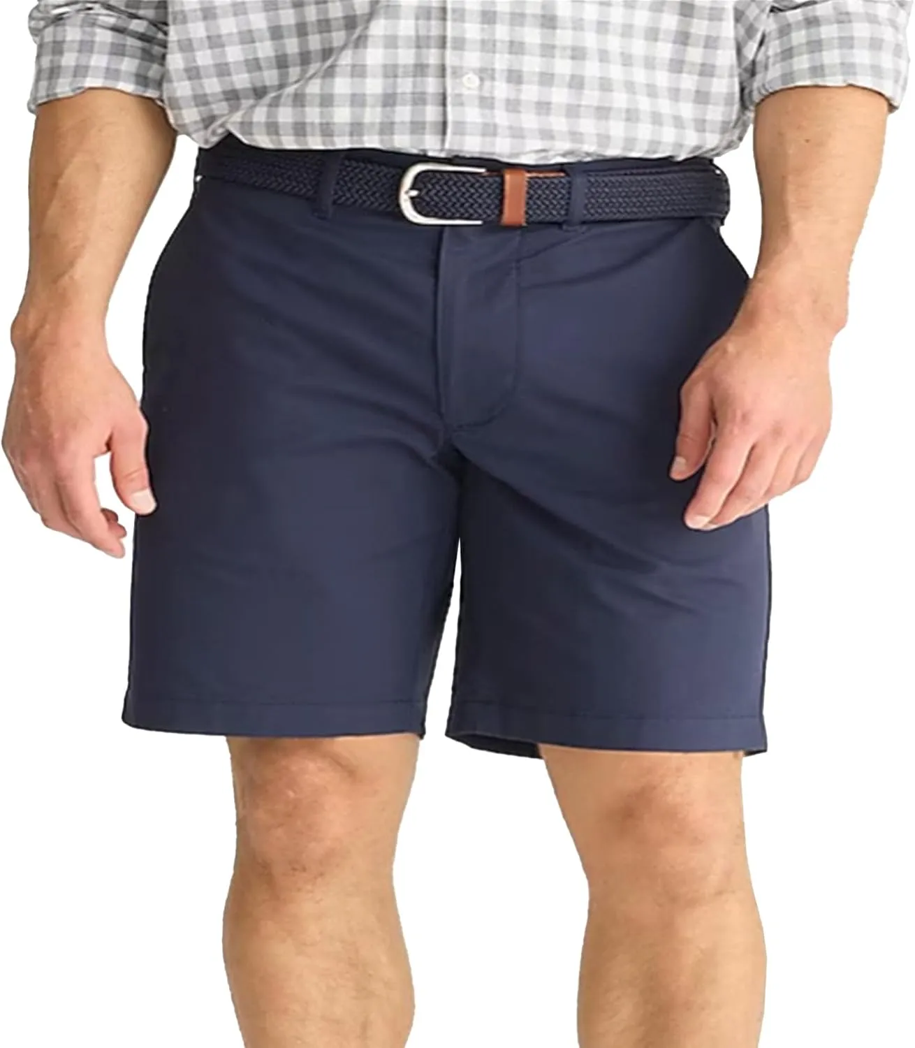 Men's Casual Classic Chino Outdoor Short Relaxed Fit Hiking Summer Shorts Mid Waist Business Golf Shorts (Dark Blue,Medium)