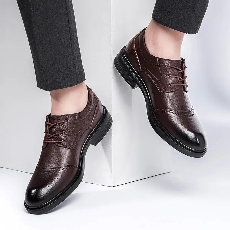 Men's Casual Wedding Oxford Shoes Men Classic Pointed Toe Tuxedo Derby Shoes Comfortable Lace Up Loafers for Men