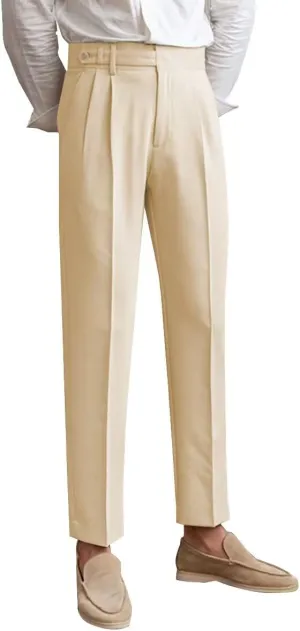 Men's Classic Fit Dress Pants Premium Comfort Summer Casual Trousers Pleated Front Business Suit Pants