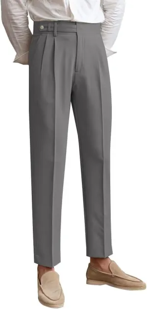 Men's Classic Fit Dress Pants Premium Comfort Summer Casual Trousers Pleated Front Business Suit Pants