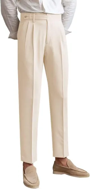 Men's Classic Fit Dress Pants Premium Comfort Summer Casual Trousers Pleated Front Business Suit Pants