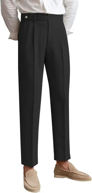 Men's Classic Fit Dress Pants Premium Comfort Summer Casual Trousers Pleated Front Business Suit Pants