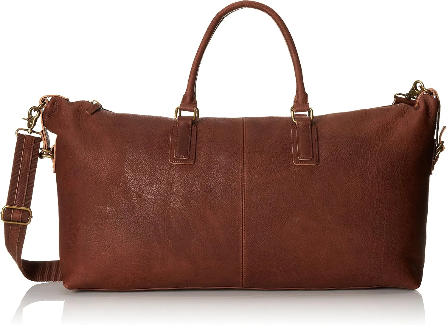 Men's Classic Leather Weekender Bag, Dark Brown, One Size