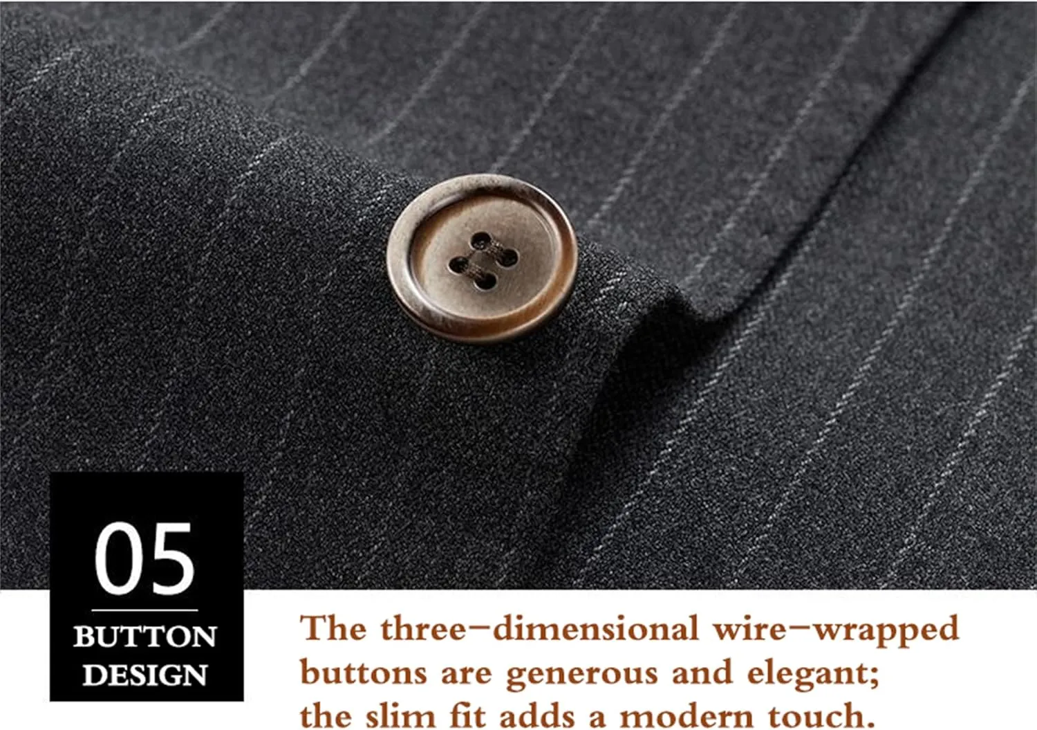 Men's Classic Stripe Suit 3 Piece Elegant Business Suit Two Button Wedding Prom Tuxedo Jacket Vest & Pants 2025