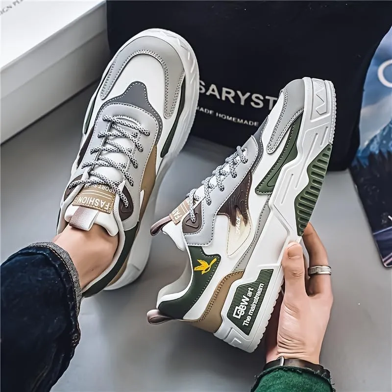 Men's Fashion Casual Skateboard Shoes, Work Driving Business Sports Shoes Multi-Color