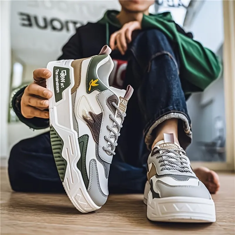 Men's Fashion Casual Skateboard Shoes, Work Driving Business Sports Shoes Multi-Color
