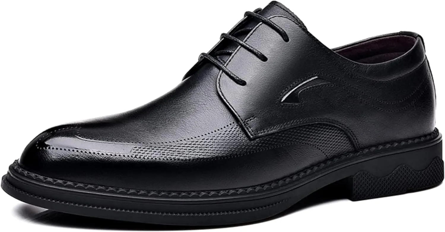 Men's Formal Shoes, Classic Low Cut Lace up Business Shoes, Spring and Autumn Elegant Leather Shoes, Gentlemen's Evening Formal Shoes