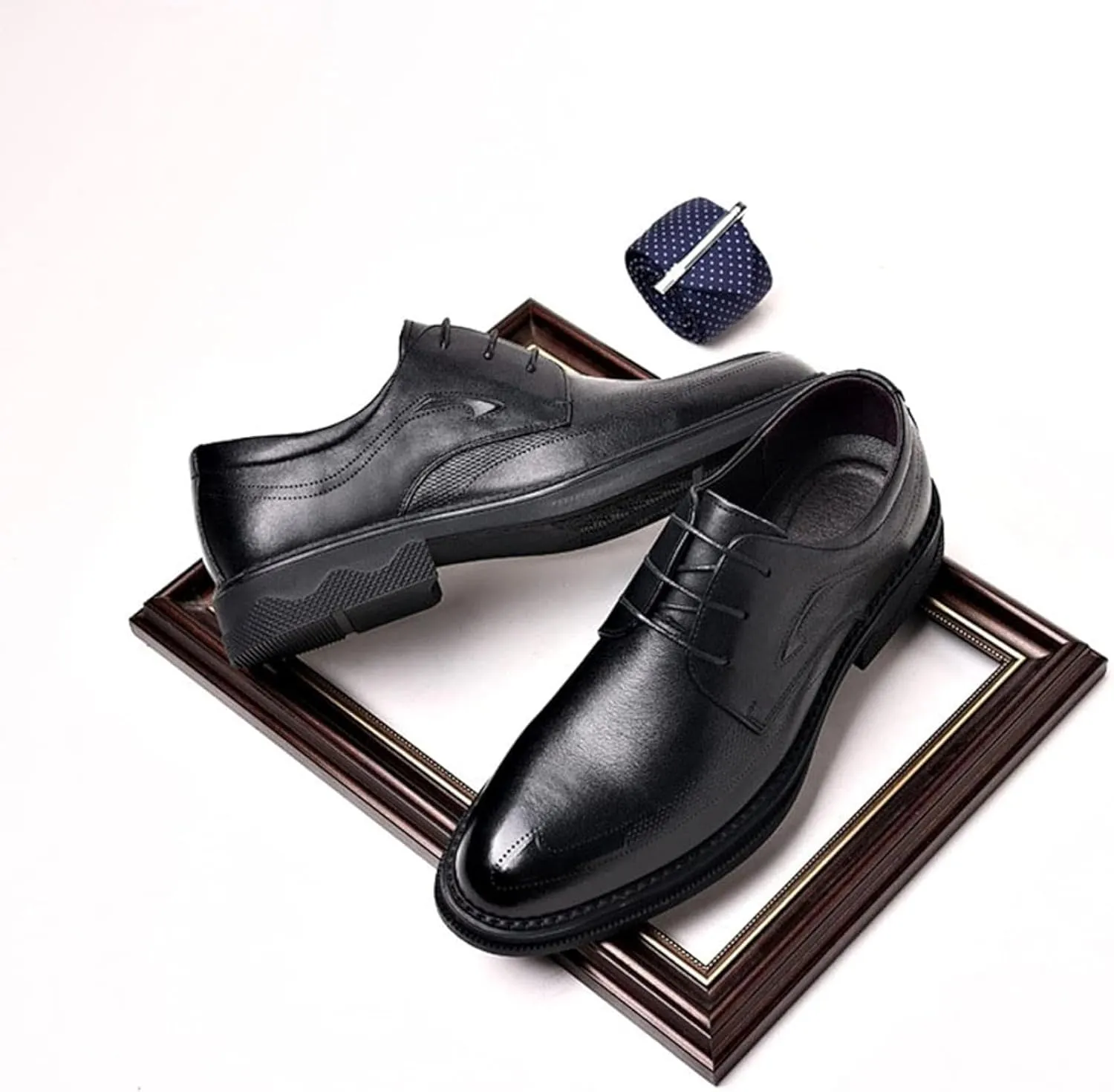 Men's Formal Shoes, Classic Low Cut Lace up Business Shoes, Spring and Autumn Elegant Leather Shoes, Gentlemen's Evening Formal Shoes