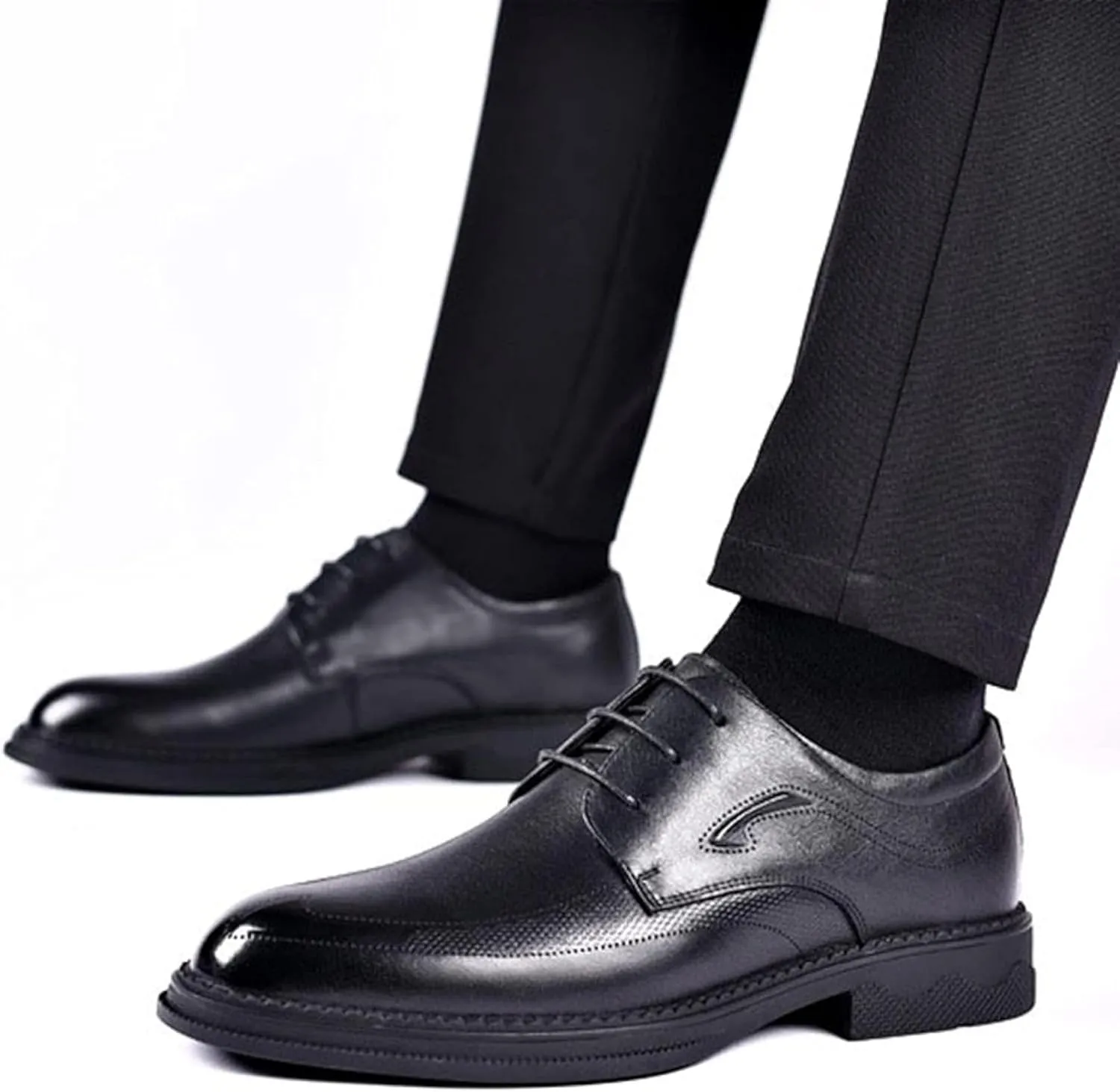 Men's Formal Shoes, Classic Low Cut Lace up Business Shoes, Spring and Autumn Elegant Leather Shoes, Gentlemen's Evening Formal Shoes