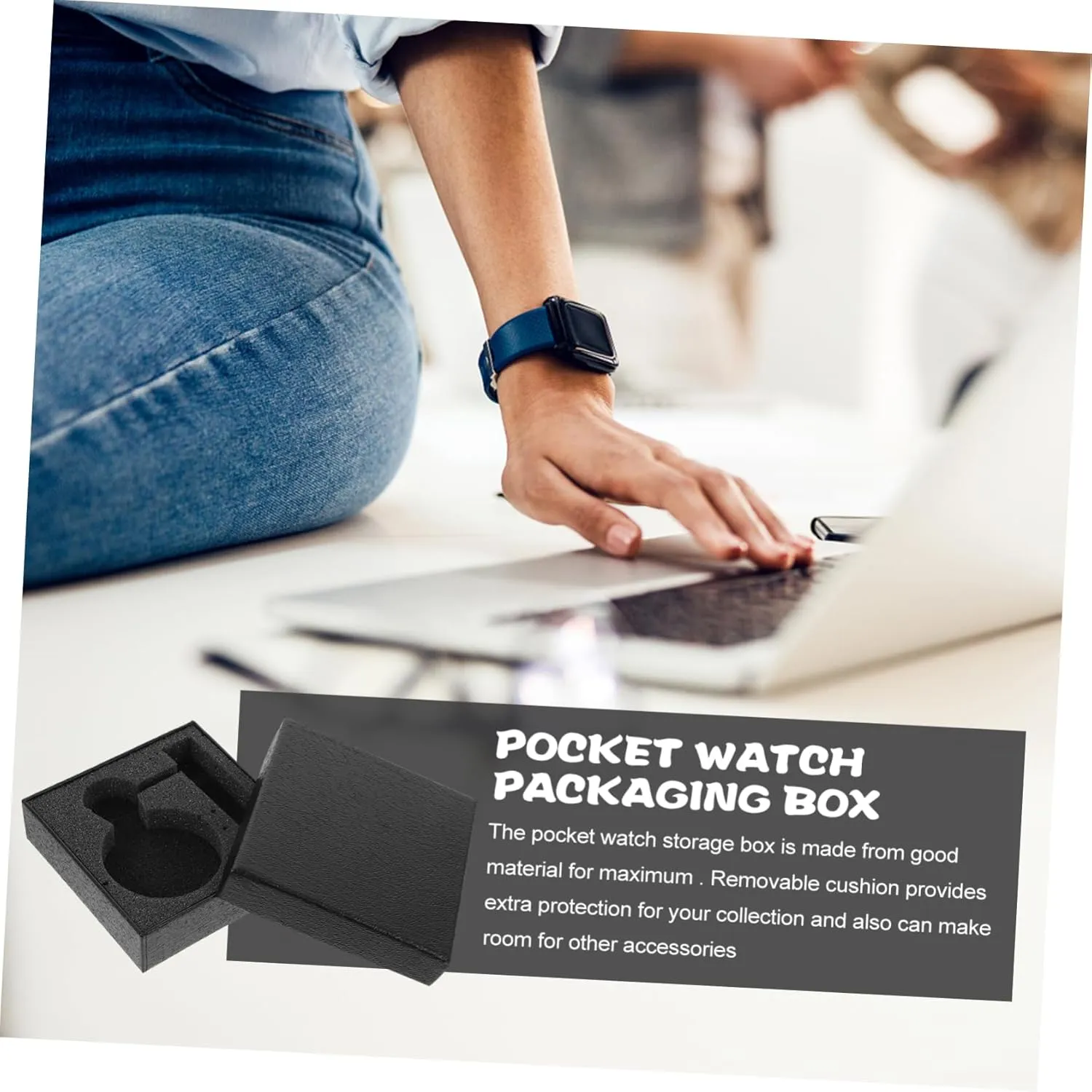 Mens Jewellery Box 4pcs Pocket Watch Case Watch Storage Watch Holder Watch Display Case Prot Watch Winder Band Black Watch Gift Box