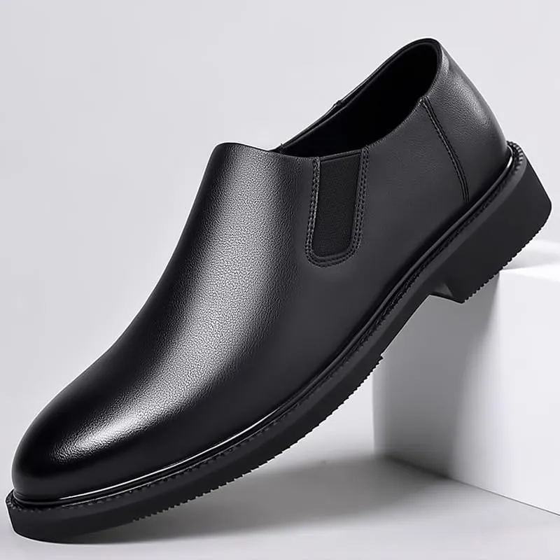 Men's Leather Dress Shoes Mens Vintage Wedding Business Office Oxfords Shoes Classic Pointed Toe Comfortable Slip-Ons Loafers