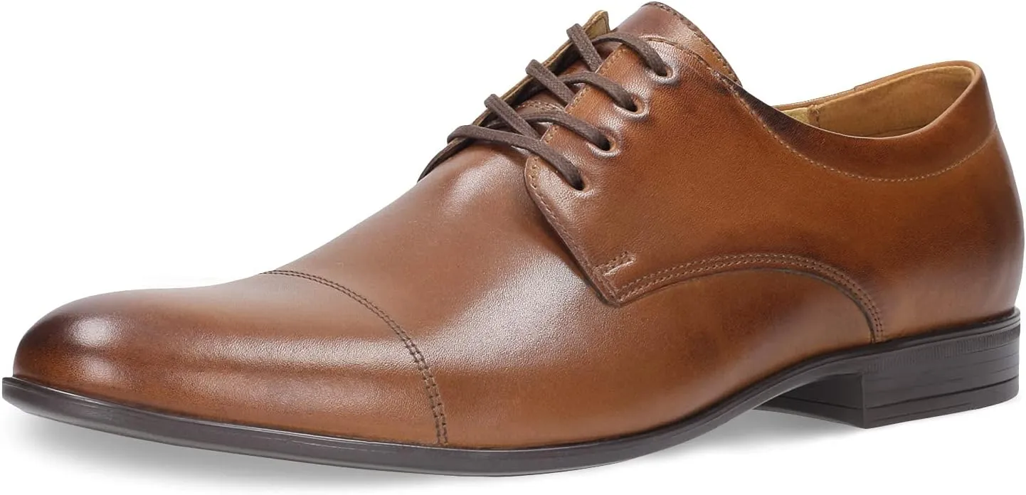 Men's Leather Shoes - Classic Lace-Up Business Smooth Leather Pointe Shoes All Season Shoes