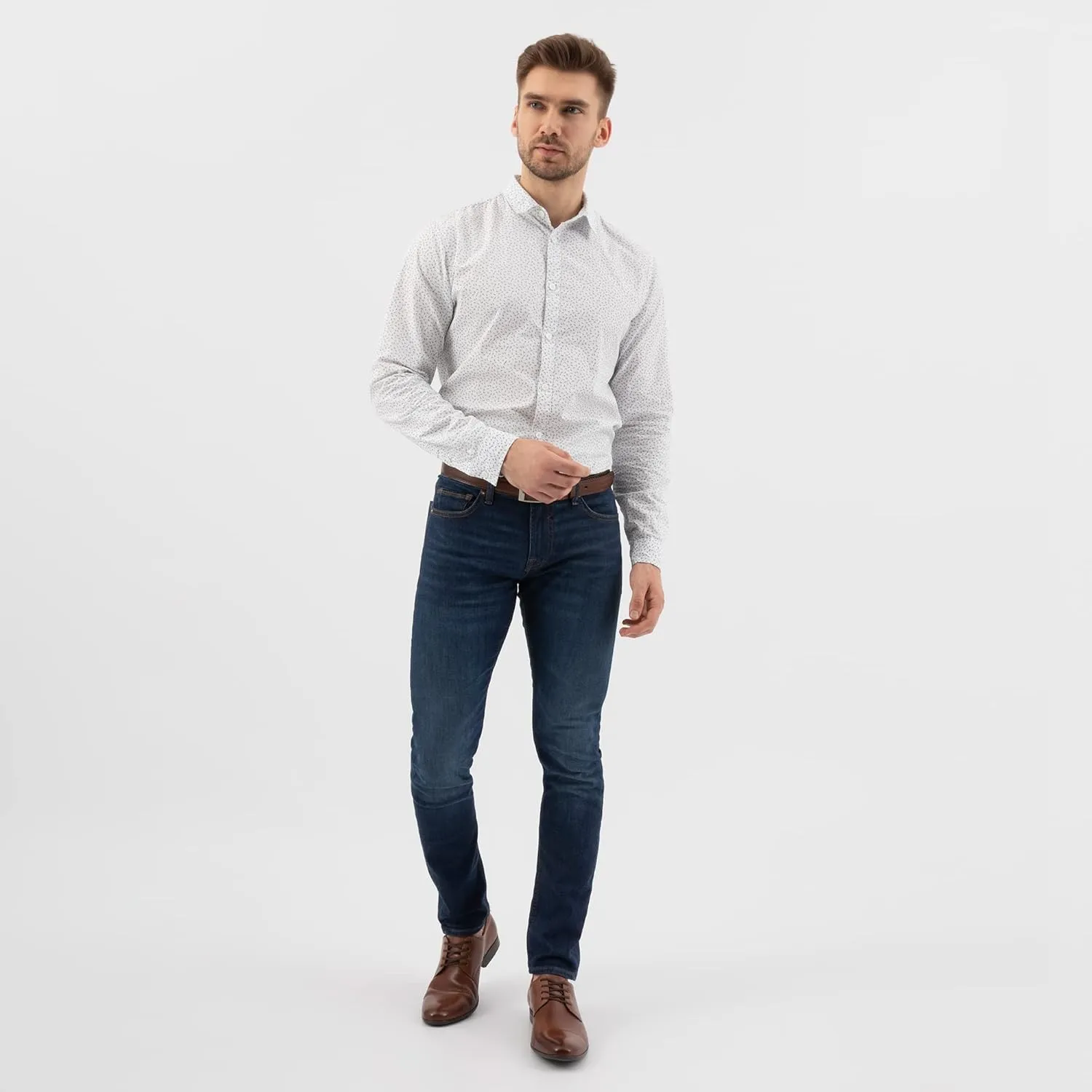 Men's Leather Shoes - Classic Lace-Up Business Smooth Leather Pointe Shoes All Season Shoes