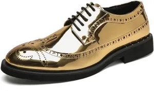 Mens Leather Shoes Luxury Classic Lace-up Business Wingtip Lace Up Dress Shoes Breathable Leather Wingtip Brogue Oxfords