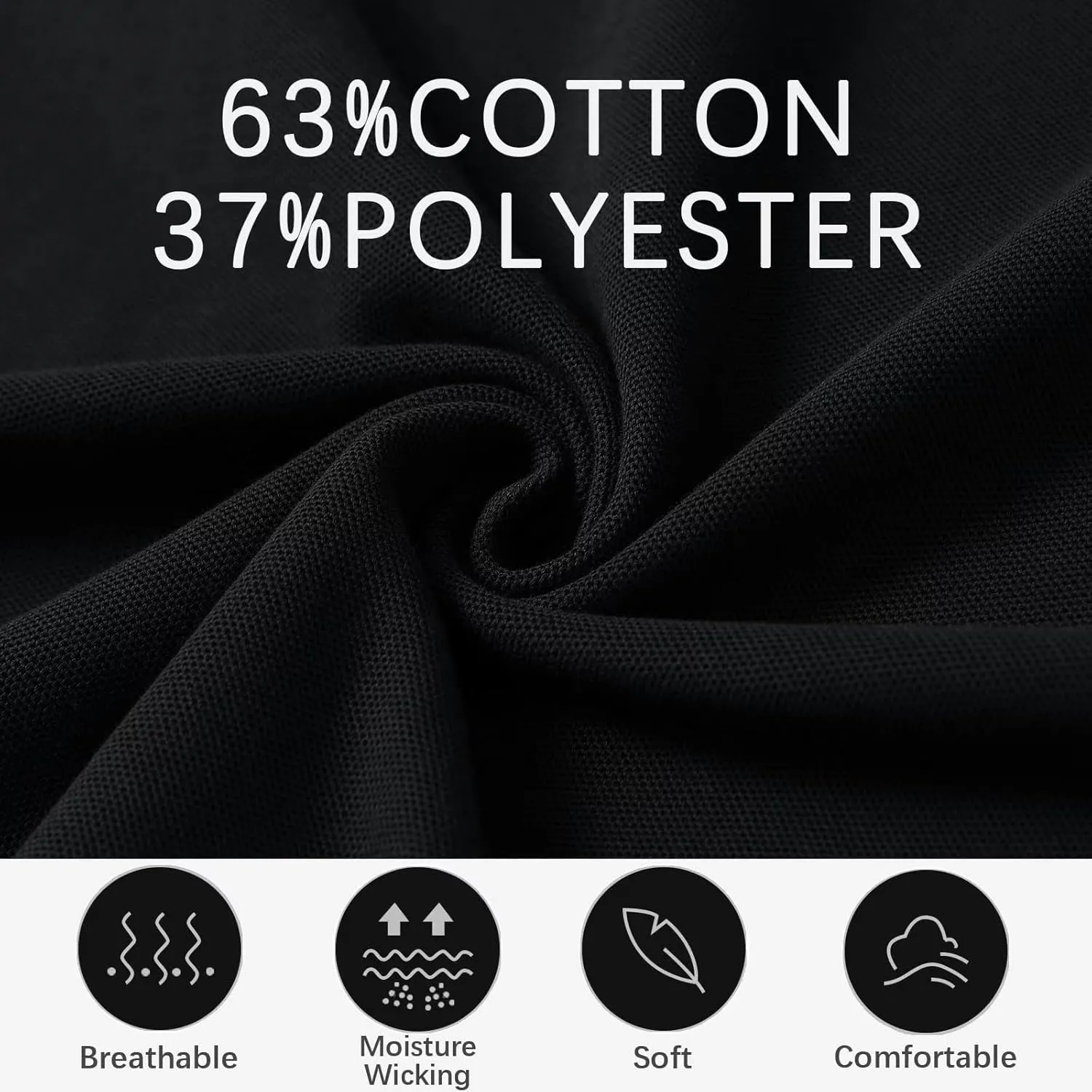 Men's Pique Polo Shirts Long Sleeve Cotton Blend Tipped Casual Collared Polo Shirts Business Classic Fit