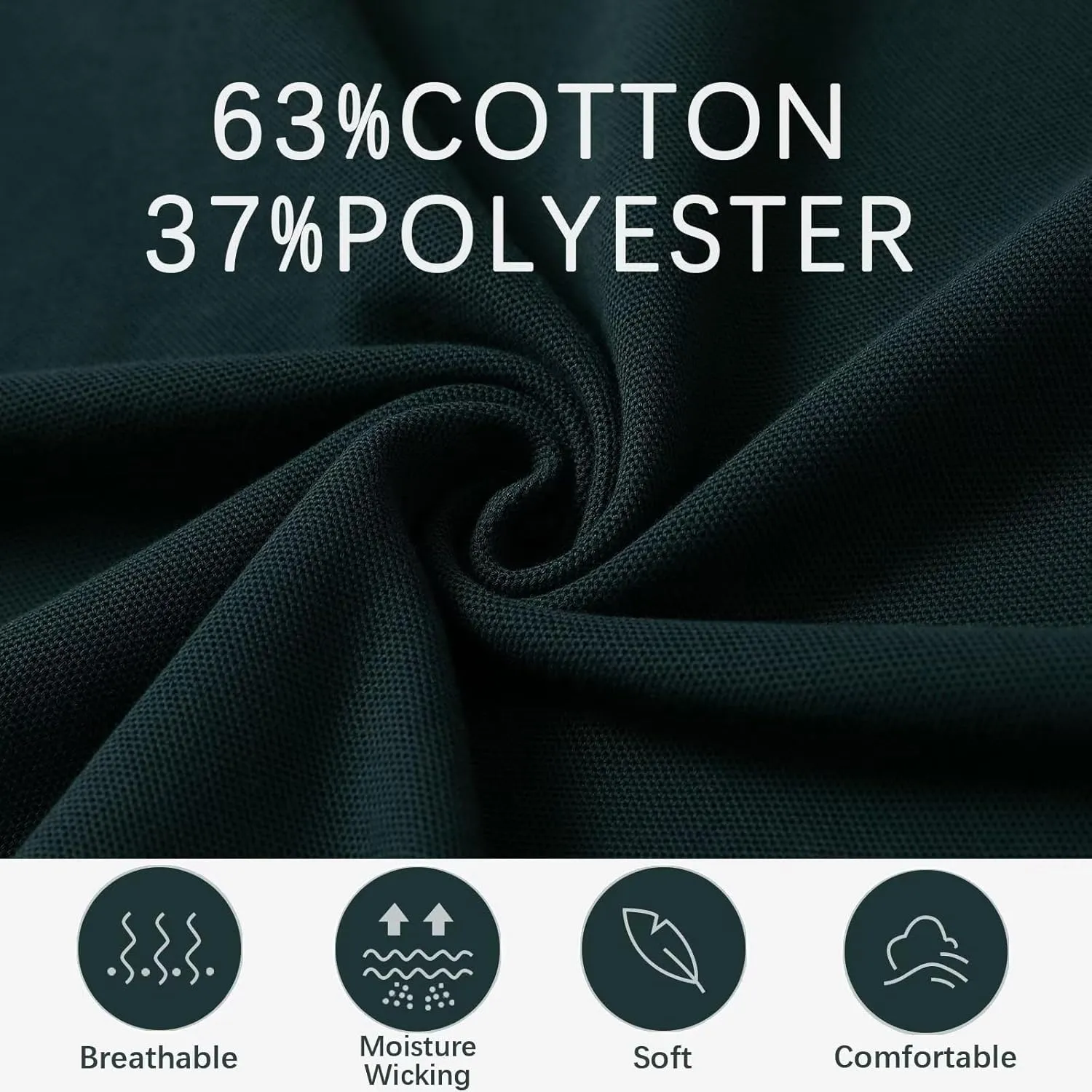 Men's Pique Polo Shirts Long Sleeve Cotton Blend Tipped Casual Collared Polo Shirts Business Classic Fit
