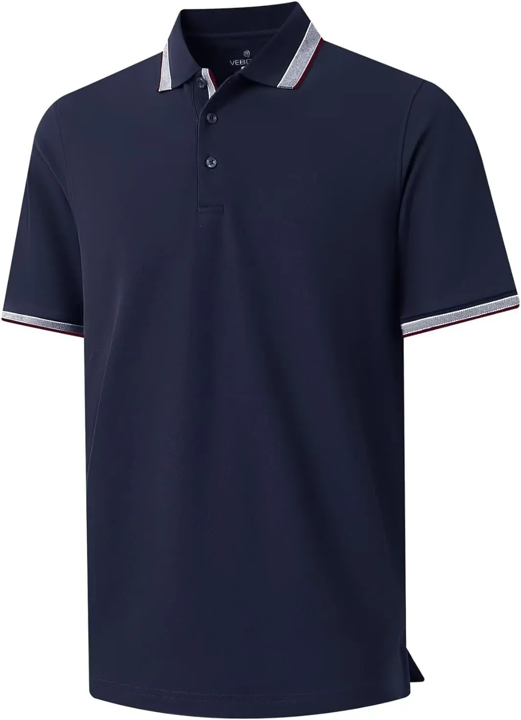 Men's Pique Polo Shirts Long Sleeve Cotton Blend Tipped Casual Collared Polo Shirts Business Classic Fit