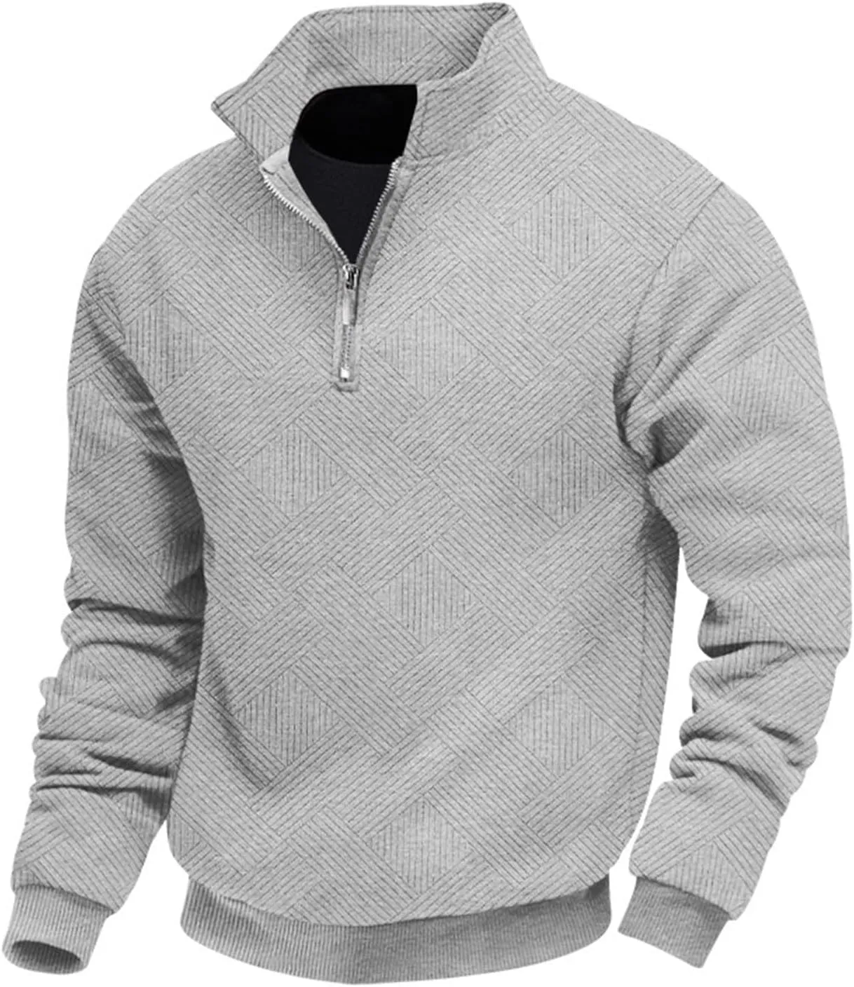 Men's Quarter Zip Shirts Classic Business Golf Polo Shirts for Men Spring Casual Basic Trendy 2025 Pullover