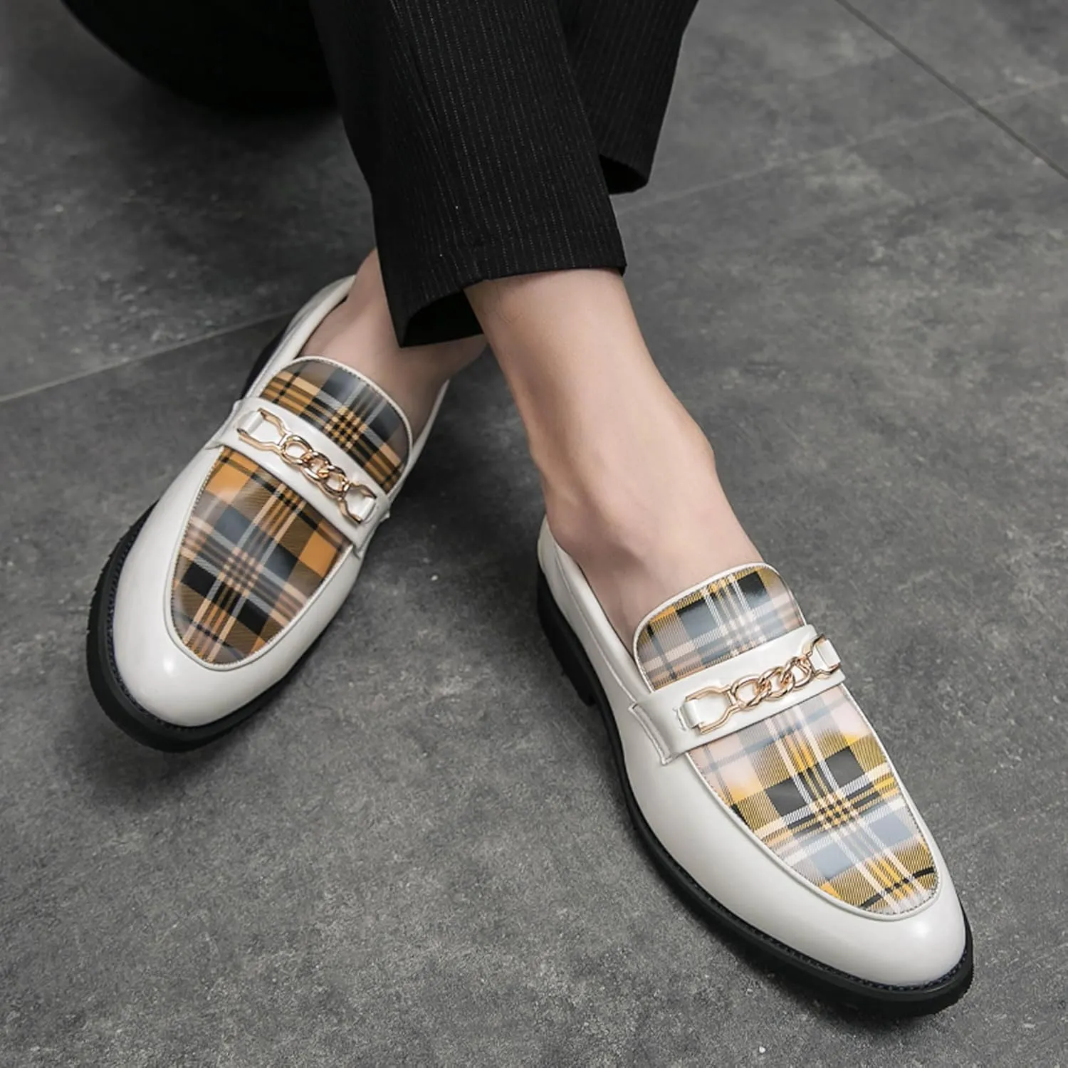 Men's Vintage Classic Leather Oxford Fashion Comfortable Dress Shoes Business Dress Shoes Derby Winged Tip Casual Walking Shoes