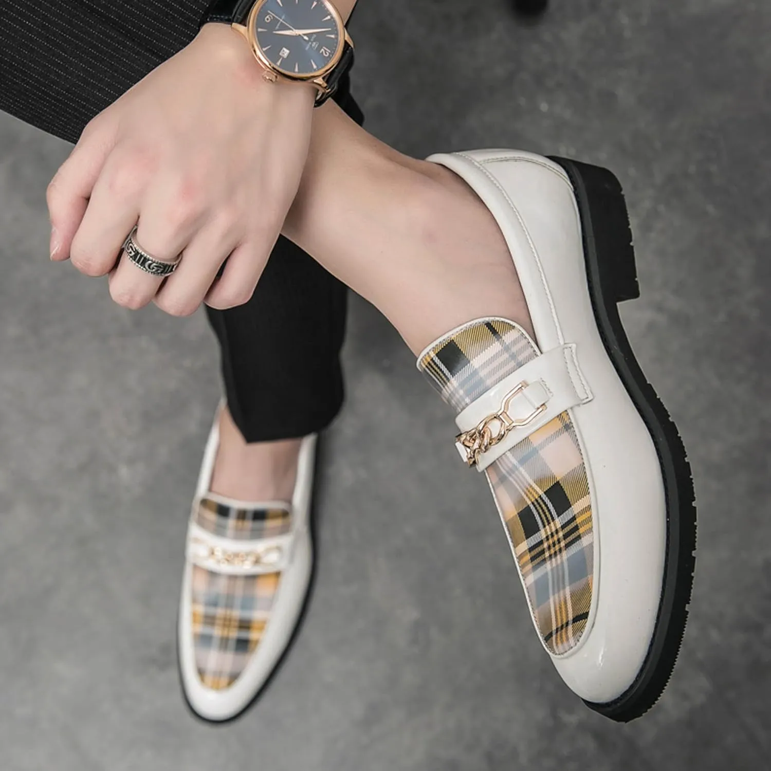 Men's Vintage Classic Leather Oxford Fashion Comfortable Dress Shoes Business Dress Shoes Derby Winged Tip Casual Walking Shoes