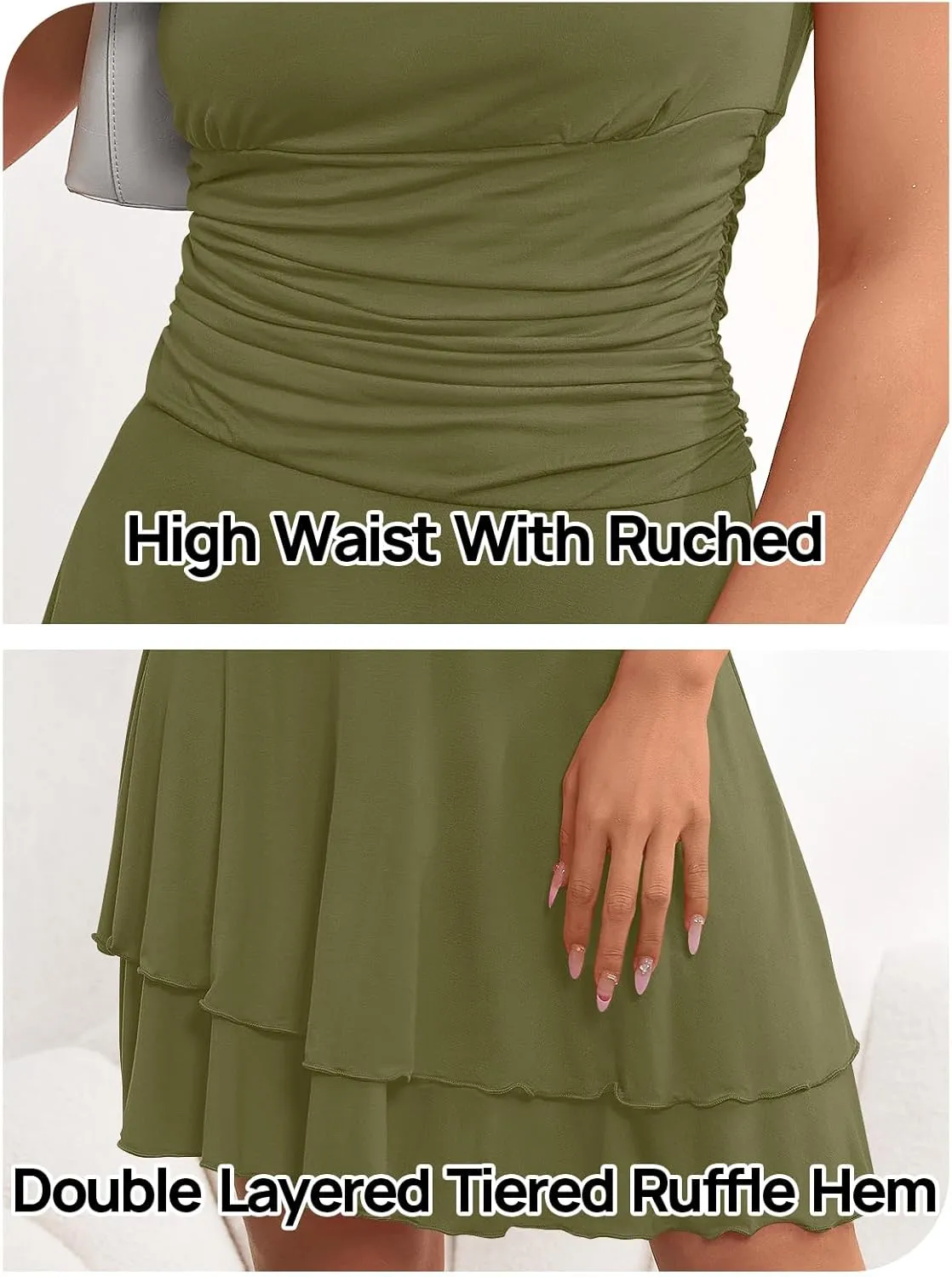 MEROKEETY Women's 2025 Summer Strapless Tube Dress Sexy Off Shoulder Ruffle Tiered Flowy Mini Dresses