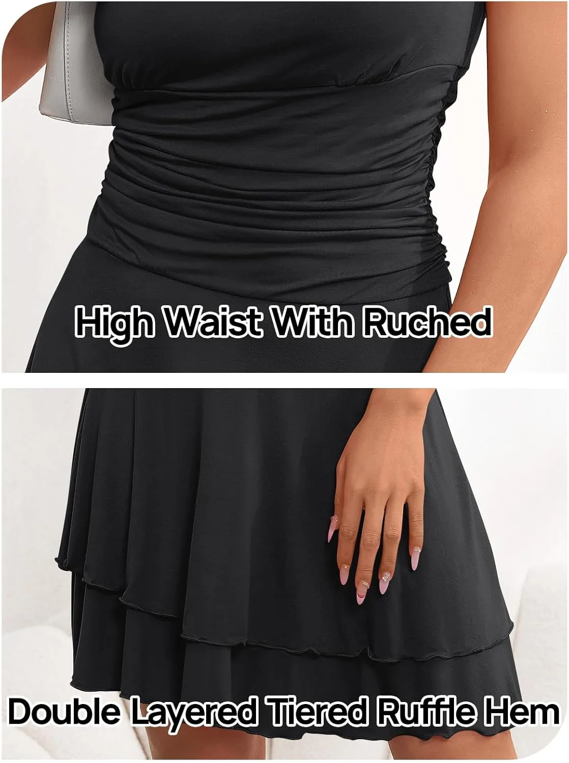 MEROKEETY Women's 2025 Summer Strapless Tube Dress Sexy Off Shoulder Ruffle Tiered Flowy Mini Dresses
