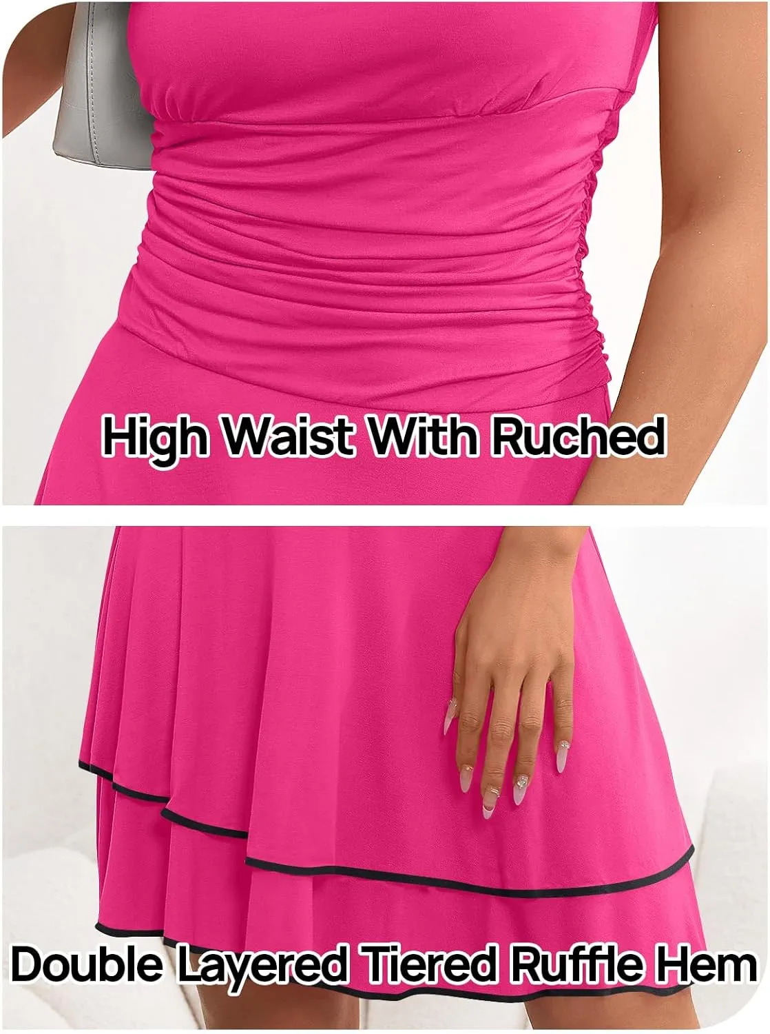 MEROKEETY Women's 2025 Summer Strapless Tube Dress Sexy Off Shoulder Ruffle Tiered Flowy Mini Dresses
