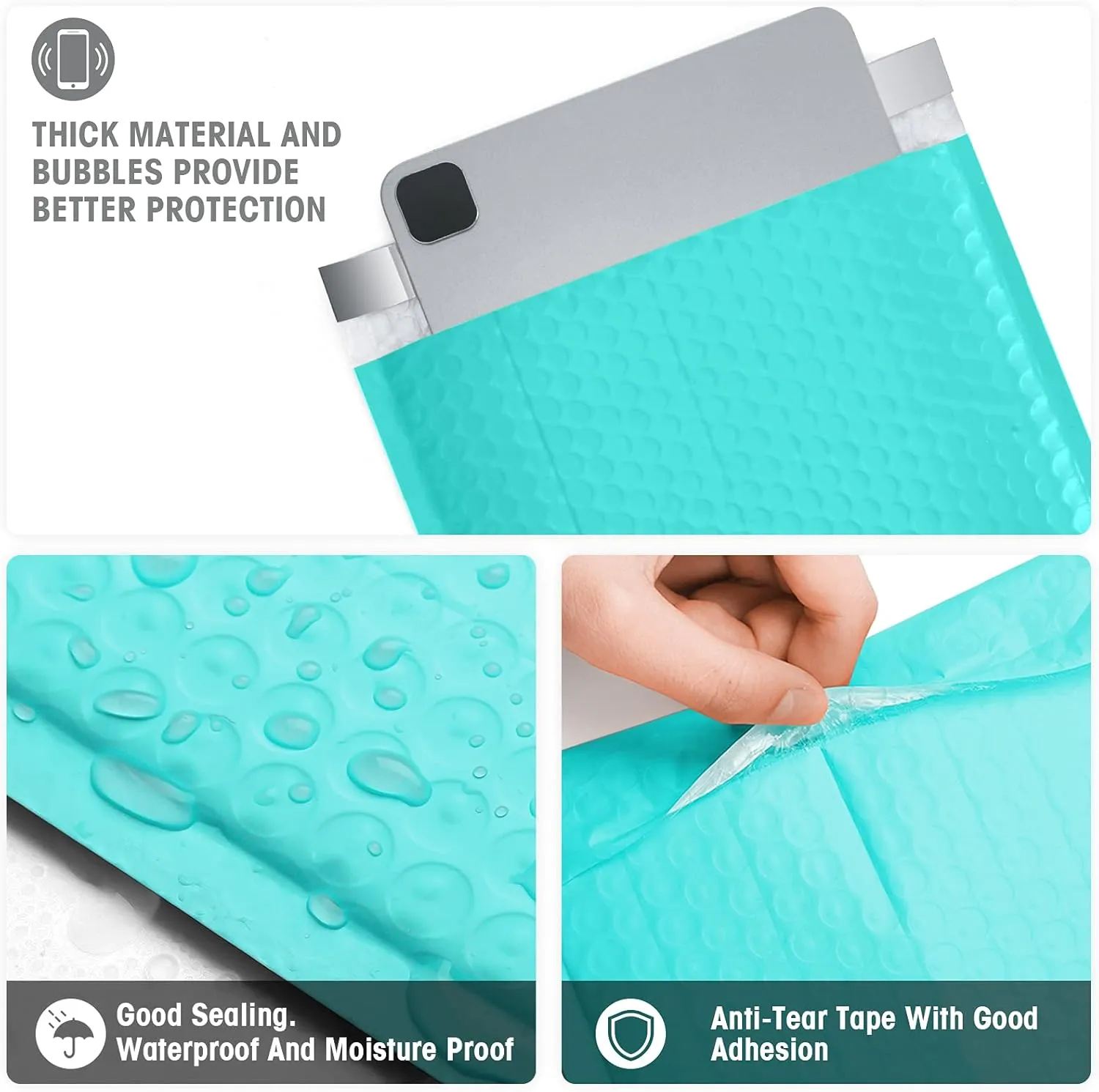 Metronic Bubble Mailer, 8.5x12 Inch 25 Pack Padded Envelopes,Self-Seal Waterproof Shipping Bags, Padded Mailers for Packaging,Shipping,Small Business, Boutique, Teal Bulk #2