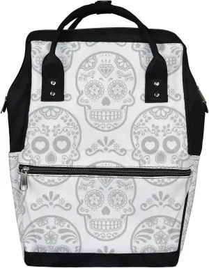Mexican Sugar Skull Diaper Bag Backpack Waterproof Backpack Baby Nappy Changing Bag for Travel Large Capacity Durable and Stylish for Woman