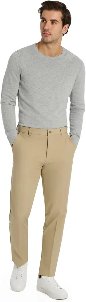 Michael Kors Men’s Bedford Classic Fit Dress Pants | Stretch Fabric Chino Pant | Kahki Pant for Business & Casual Wear