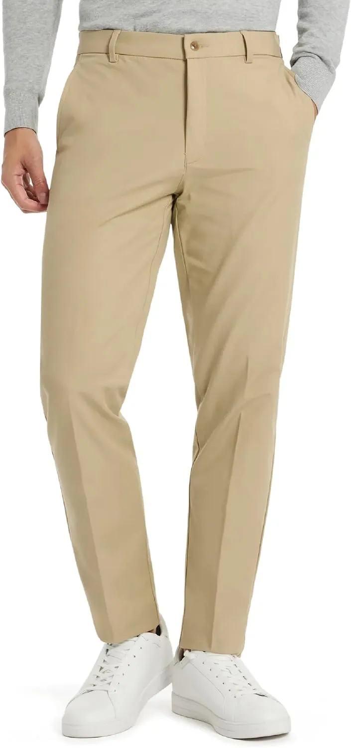 Michael Kors Men’s Bedford Classic Fit Dress Pants | Stretch Fabric Chino Pant | Kahki Pant for Business & Casual Wear